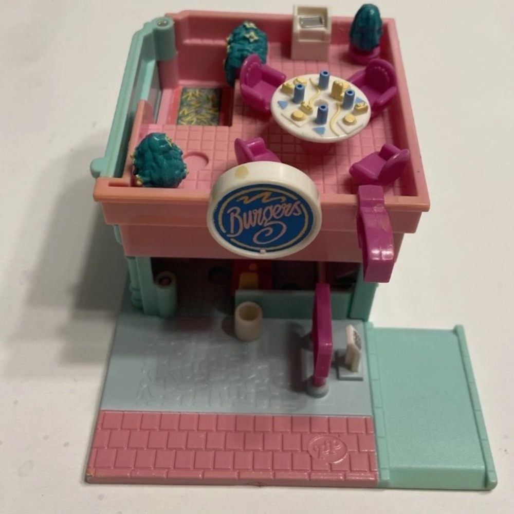 Polly Pocket Polly’s Burger Drive-In Playset W/ Doll (Imperfections) Vintage